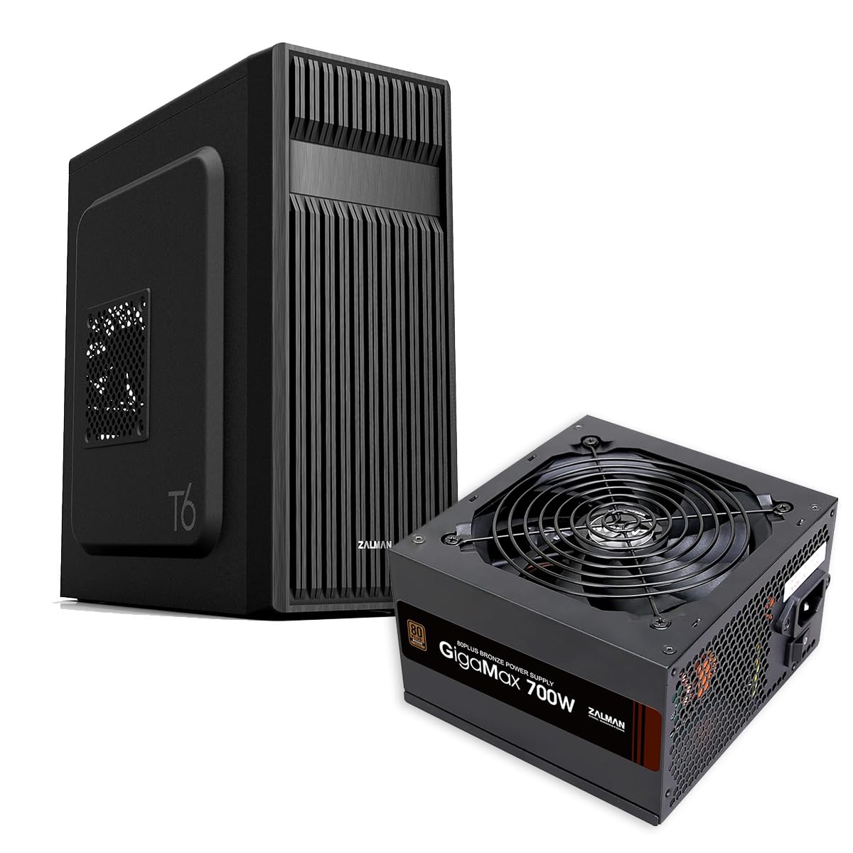 Zalman T6 ATX Mid Tower PC Case + 700W 80+ Plus Bronze Power Supply ATX PSU