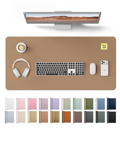 YSAGi Leather Desk Protector, Office Mat, Large Mouse Mat, Non-Slip PU Leather Blotter, Laptop Desk Mat, Waterproof Writing Pad for Office and Home (Khaki, 31.5" x 15.8")