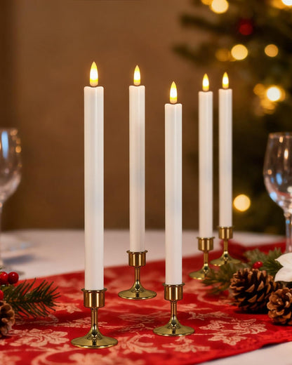 SUNGEGE Christmas Window Candles 6-Pack with Remote Timer (2/4/6/8H), Battery Operated Flameless LED for Windows, Includes Suction Cups, Bases & 2 Remotes – Holiday Decor
