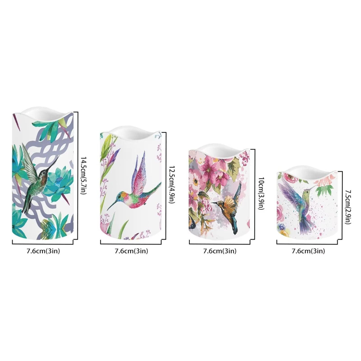 Ystardream Hummingbird Flower Flameless Candles Flicker Spring Summer Theme Decorative Decor for Wedding Date Proposal Easter Dinner Table Home Mother's Day Gift