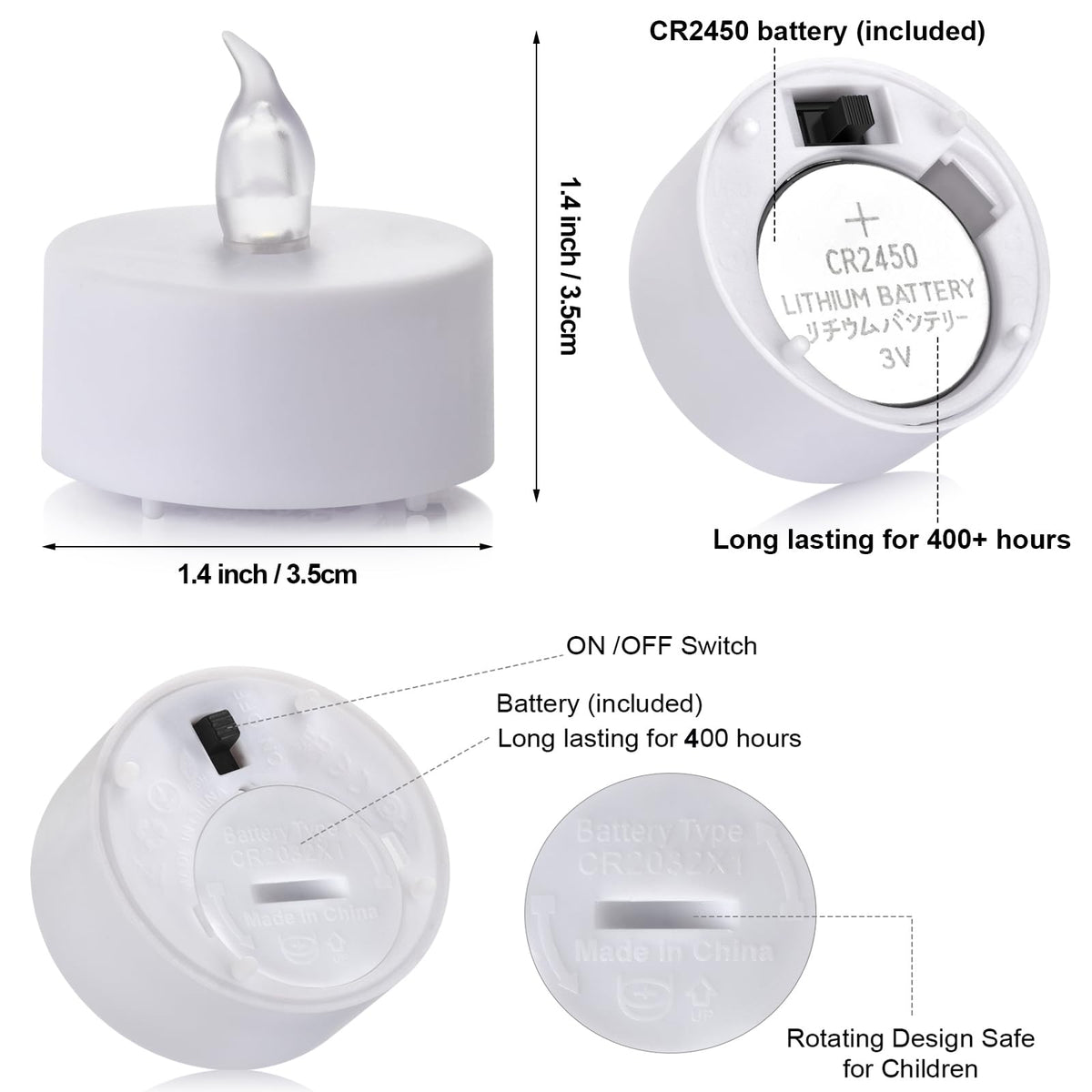 Mookray 24Pack Remote Control LED Tea Lights Battery Operated Flameless Candles Realistic and Bright Flickering Long Lasting 400 Hours Electric Candles for Christmas Home Party Wedding Decor (White)