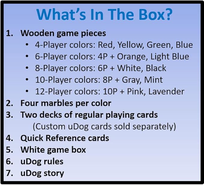 uDog Board Game | Old-Fashioned Fun for 2–12 Players | Made in The USA | Durable Wooden Pieces to Last a Lifetime | Family Game Night (4-Player)