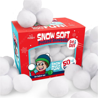 Narwhal Novelties 50 Pack Fun Fake Snowballs - 2-Inch Artificial Snowballs for Indoor/Outdoor Play & Winter Activities