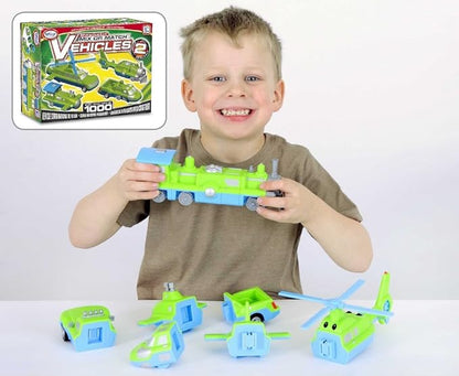 POPULAR PLAYTHINGS Magnetic Vehicles for Toddlers 1-3 Mix or Match Car Toys Set of 4 Gift for Kids - Vehicles 2