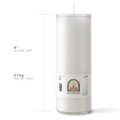Alumenza 6 Pack Santa Cruz Candle in Glass Jar 90 Hours– Paraffin Wax, Clean Burning Unscented | Large & Tall Devotional Prayer Pillar Candles for Home, Memorial, Rituals
