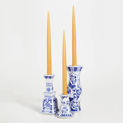 6 Pcs Candle Holder, Chinese Style Blue and White Porcelain Ceramic Candelabras Handmade Painting Candle Holders Candlesticks for Table Wedding, Party& Gift. ﻿