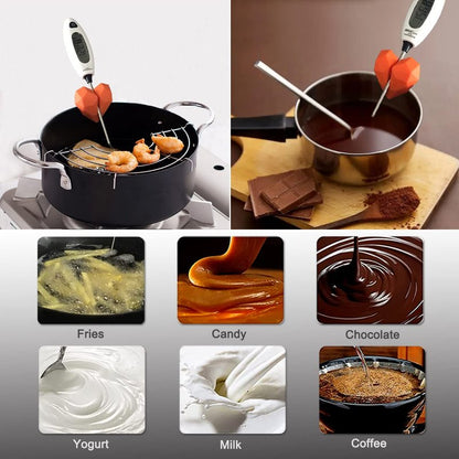 2Pcs Silicone Non-Scratch Pot Clip, Thermometer Clips for Candy Making, Hand-Free Holder to Measure Temperature of Oil, Milk, Chocolate, Candle, Deep Fryer and Cooking Melting Pots