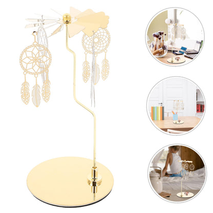 RORPOIR Sturdy Stainless Steel Aromatherapy Rotating Lantern Holder for Tea Light Candles Carousel Decorative Candlestick
