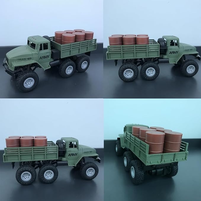 RC Military Truck 1:16 Military Carrier Car Off-Road Crawler Transpotr Truck 6WD with LED Light for Teen Adults