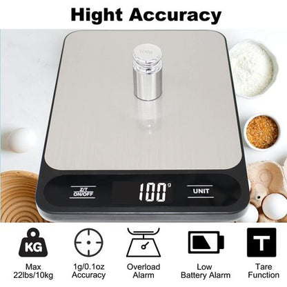 JOEAA Food Kitchen Scale, 10kg 22lb Digital Grams and Ounces for Weight Loss