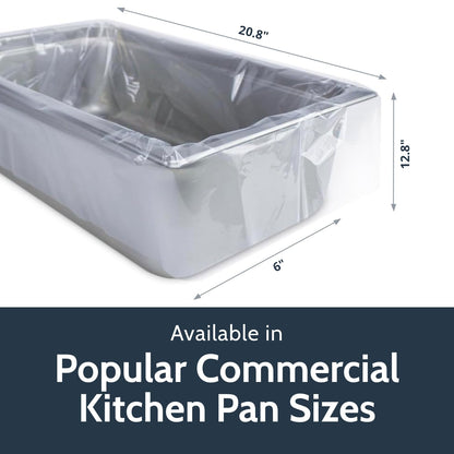 PanSaver Hotel Pan Clear Liners for Easy Clean Up - Disposable Buffet Pan Liners, Ovenable up to 400F (Half Pan - X-Deep | 23 x 18 IN)