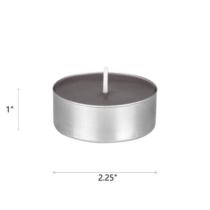 Mega Candles 12 pcs Unscented Oversize Dary Gray Tea Lights Candles, Pressed Wax Candle 12 Hour Burn Time, Home Décor, Wedding Receptions, Occasions, Events, Meditations, Tranquility, Spa