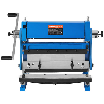 VEVOR Sheet Metal Brake, 12-inch, 3-In-1 Combination Shear Brake Roll Machine, 20-Gauge Capacity Shear Press Brake with 90° Max Bending Angle, Shears and Slip Roll Machine for Shear Bending Rolling