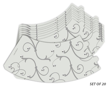 Royal Designs Vellum Tea Light Paper Wine Glass Lampshade, Gray Flower, Set of 20 (TLS-1016-20)