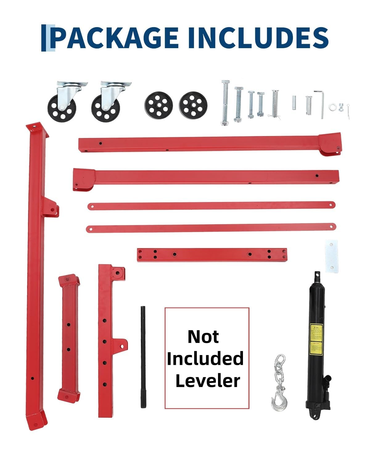 EliteEdge 1.5 Ton Hydraulic Engine Hoist, 3000 LBS Portable Shop Crane with Adjustable Telescopic Boom & 4 Casters, Heavy-Duty Cherry Picker for Garage, Warehouse, and Workshop Lifting, Red