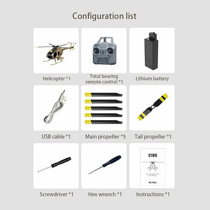 C189 Remote Control Helicopter 2.4G 6CH UAV 1:28 Brushless Motor RC Helicopter Single Blade Flybarless Remote Helicopter RTF with Optical Flow Localization 2 Battery - Red