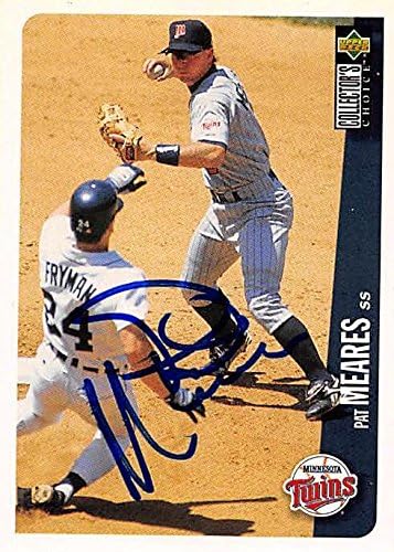 Sports Memorabilia Autograph Warehouse 246346 Pat Meares Autographed Baseball Card - Minnesota Twins 1996 Upper Deck - No. 204-1