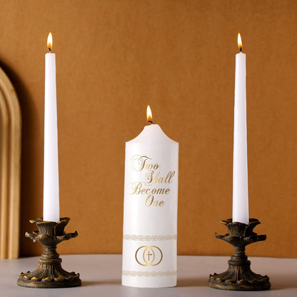 Frienda Unity Candles for Wedding Ceremony Set Wedding Unity Taper Candles Catholic Religious Ceremony Accessories(Cross)