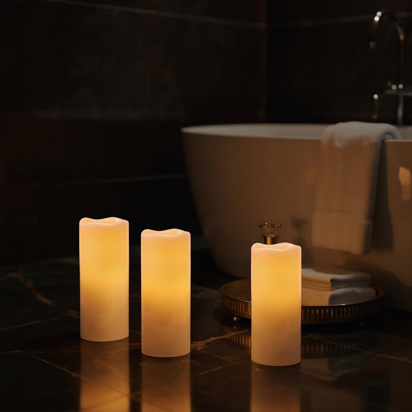 KunSwenn Outdoor Candles Waterproof with Remote Timer, 10” x 4” Large Battery Operated Candles, LED Pillar Flameless Outdoor Candle for Lartern Porch Patio Gardern Decor (Set of 2)