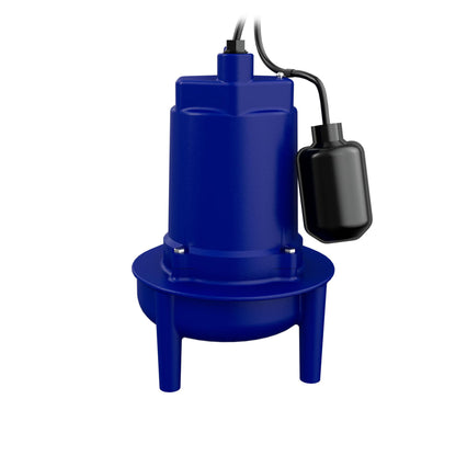 JACKEL SEW501CIT 1/2 HP 9300 GPH Cast Iron Submersible Sewage Pump with Piggy-Back Tethered Float Switch
