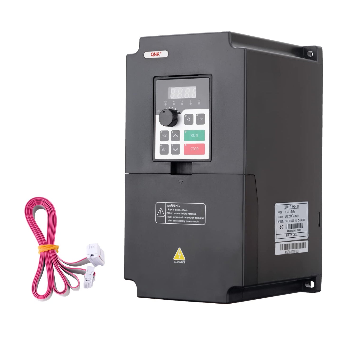 QNK 7.5KW 10HP 220V AC 33A VFD Converter Single to 3 Phase Inverter Variable Frequency Drive for CNC Spindle Motor Speed Controller
