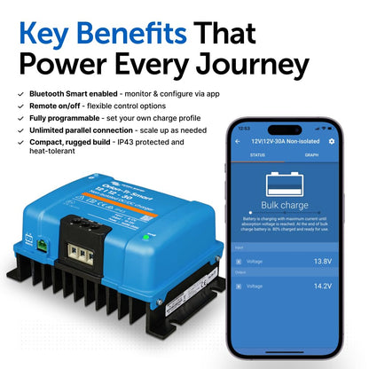 Victron Energy Orion-Tr Smart DC to DC Charger (Bluetooth) - 12/12-Volt 30 amp 360-Watt - Battery Charger for Dual Battery Systems - Non-Isolated