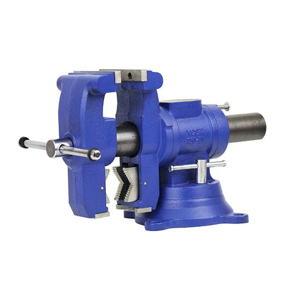 Yost Vises 750-DI Multi-Jaw Rotating Vise System | 2 in 1 Multipurpose Bench and Pipe Vise | Secure Grip with Swivel Base | Made with a Combination of Ductile Iron & Hardened Steel | Gray
