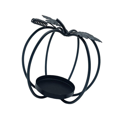 GKOXUQ European Iron Hollow Pumpkin Candle Holder Decorative Metal Tealight Stand for Halloween Table Centerpieces Candlestick