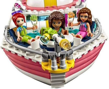 LEGO Friends Rescue Mission Boat 41381 Toy Boat Building Kit with Mini Dolls and Toy Sea Creatures Rescue Playset Includes Narwhal Figure Treasure Box and More for Creative Play (908 Pieces)