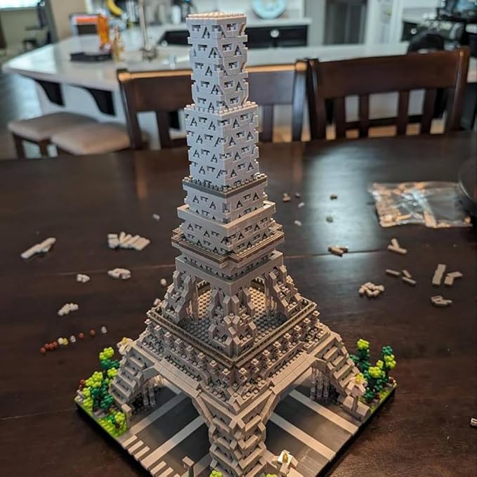 Eiffel Tower Paris Micro Brick Building Set (3585 Pieces) – Landmark Model Educational Toy Gift for Kids and Adults