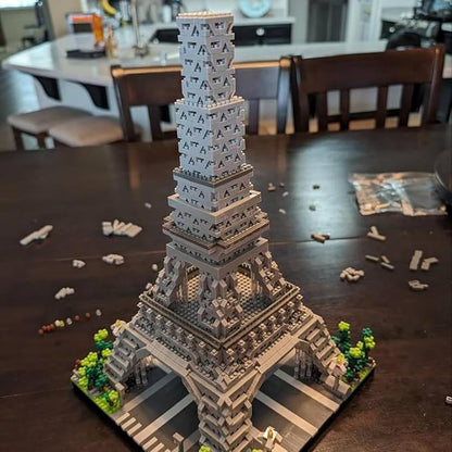 Eiffel Tower Paris Micro Brick Building Set (3585 Pieces) – Landmark Model Educational Toy Gift for Kids and Adults