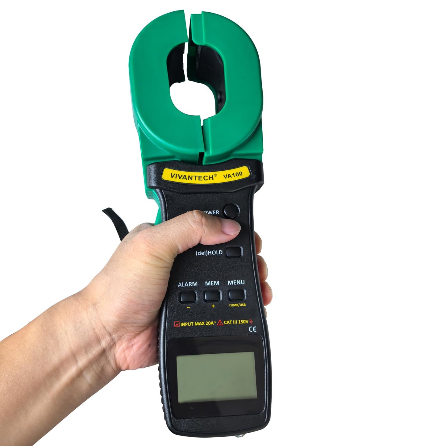 VIVANTECH VA100 Professional Digital Clamp Ground Resistance Tester – No Disconnect Earth Testing for Power Systems, Telecom, Gas Stations & Industrial Use 0.01-1000Ω