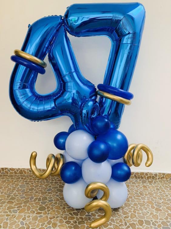 Metallic Blue Number 2 Balloon - 40 Inch 2nd Birthday Decoration for Toddlers | Sparkling Party Decor