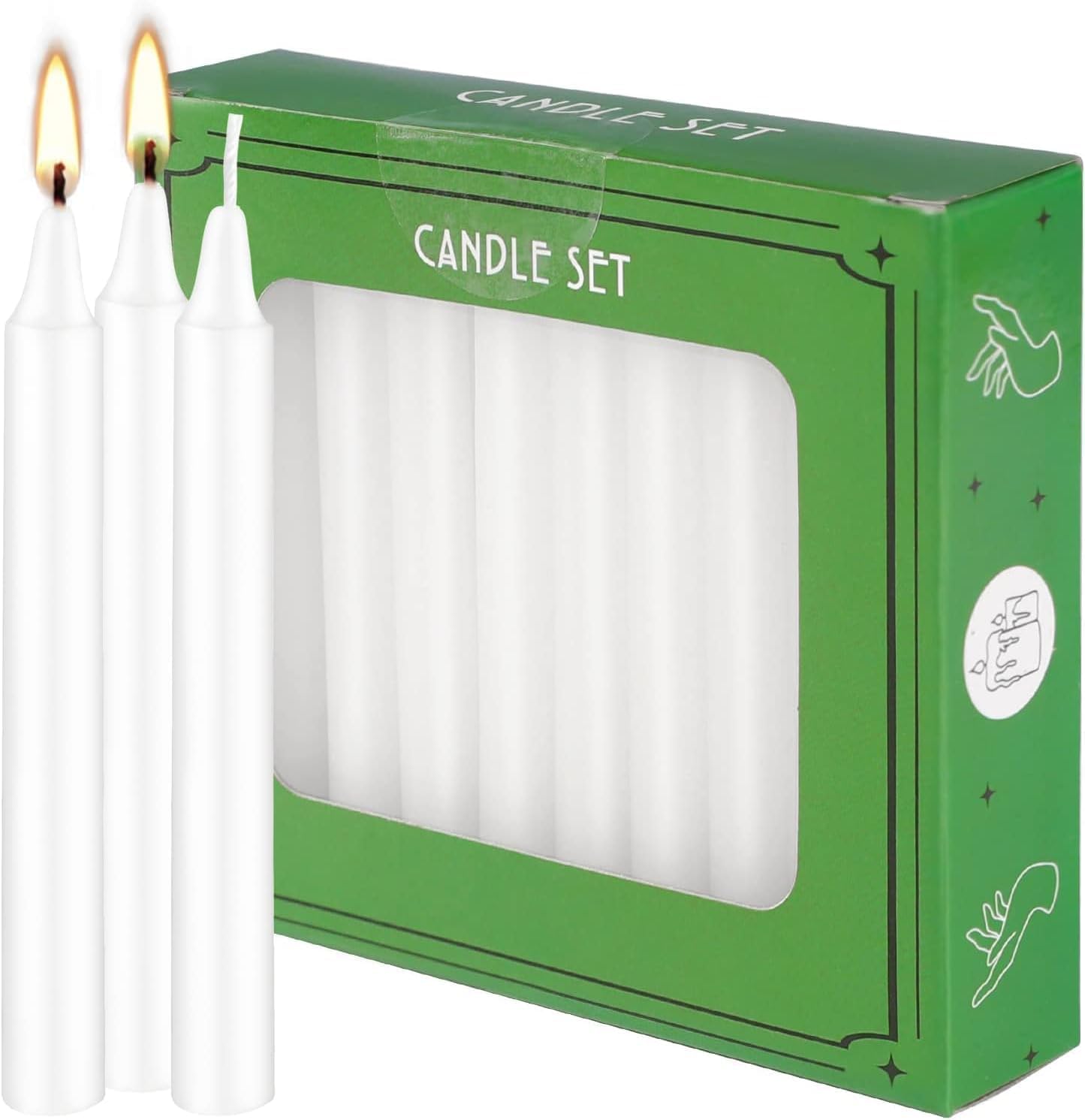 AYIQIW 4 Inch Tall 40 White Candles Mini Unscented Taper Candles for Christmas,Household, Wedding, Rituals, Prayer, Birthdays, Meditation, Altar,Party and Home Decor Candle Sticks