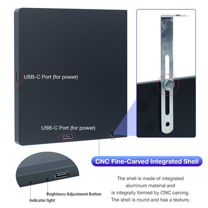 Hosyond 7 Inches USB C Mini Monitor 1024x600 IPS LCD Display Type C Secondary Screen for PC Laptop Windows