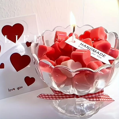 ISOLAY Aesthetic Scented Candle,Handmade Soy Wax Aroma in Glass Decorative Candle for Valentine's Day Wedding Gift (A Pink)