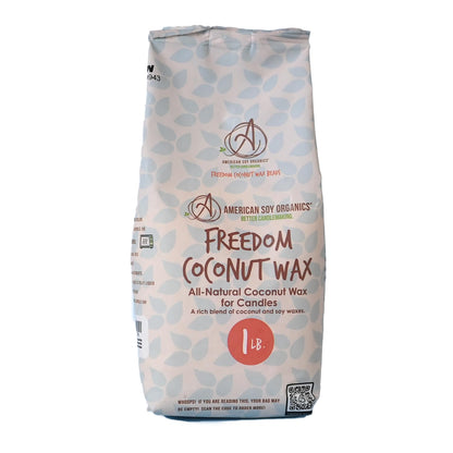 American Soy Organics 1 lbs Freedom Coconut Soy Wax Beads for Candle Making - Natural Candle Making Supplies - Paraffin-Free,Beeswax-Free Coconut Candle Wax for Container Candles,Tealights,Wax Melts