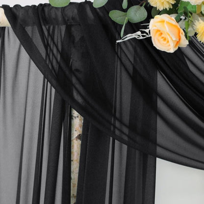 Socomi Wedding Arch Draping Fabric 29" x 20Ft 2 Panels Champagne and Terracotta Sheer Outdoor Curtain Drapes Extra Long for Bridal Baby Shower Birthday Party Decor