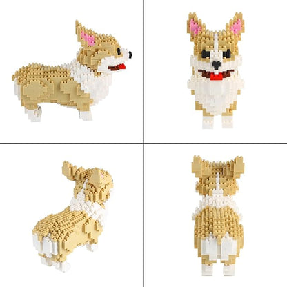 Larcele Micro Dog Building Blocks Pet Mini Building Toy Bricks950 Pieces KLJM-02 (Welsh Corgi)