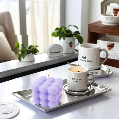 2PCS Bubble Candle Set, Cube Soy Wax Bubble Candles, Handcrafted Natural Scented Aesthetic Bubble Candle Set for Home Bedroom Decor, Birthday Mothers Day Gifts