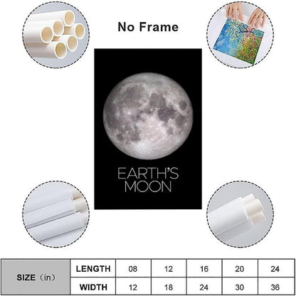 XIAOLOUTINYU Solar System Canvas Wall Art - Moon Planet Space Poster for Kids Room Bedroom Classroom, STEM Educational Astronomy Decor, Science Gift for Boys Girls Teens, 16x24 Inch Unframed
