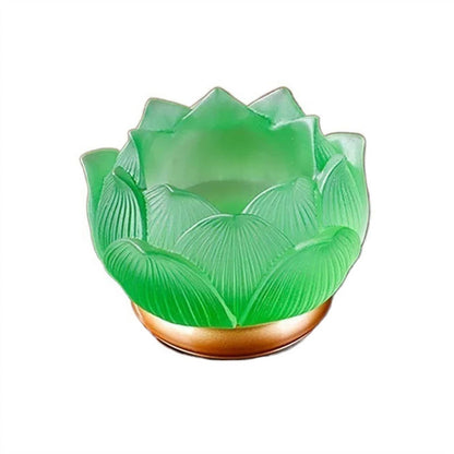 cfycfy987 Candelabra Glazed Lotus Candlestick Household Decoration Ornaments Candle Holder Household Offering Lamp Holder Candle Sticks Holder(Green)