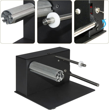 AIWFL Automatic Label Rewinder Rewinding Machine Speed 1-8 inch/s Automatic Label Rewinder Two-Way Rewinding 180mm Label Roller Machine Synchronize with Printer (R3)