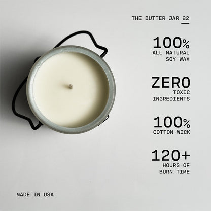Milkhouse Candle Company Eucalyptus Lavender Soy Candle - Lavender | Eucalyptus | Soft Spice Scented - 22 oz Butter Jar with Lid, 120+ Hour Burn Time, Made in the USA