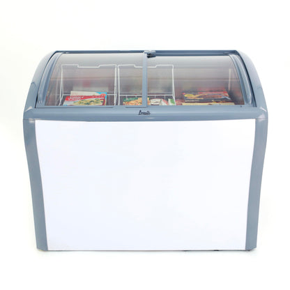 Avanti Commercial Convertible Refrigerator/Freezer/Beverage Cooler with Sliding Glass Display Doors with Storage Baskets, Adjustable Temperature Control and Defrost Drain, 9.5-Cu.Ft., White