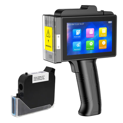 TIKTONER TIJ800P Handheld Inkjet Printer 1 inch Portable Handheld Printer Gun 5 Inch Screen Quick Drying Inkjet Coding Machine for Batch Number/Date/Barcode/QR Code/Logo etc