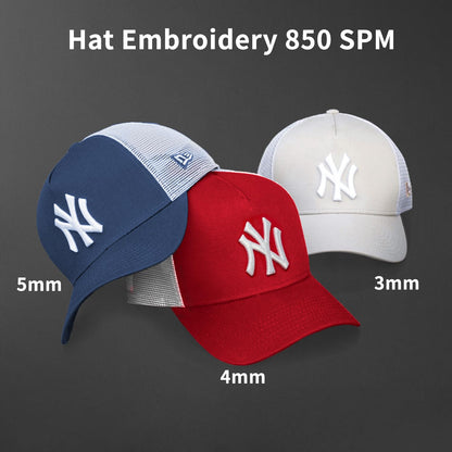 FUJA Commercial Embroidery Machine with 10 Needles, 1200SPM Max Speed, 7" Touch Screen, 9.5" × 14.2" Embroidery Area for Small Business & Beginners, Built for Hat, Flat, Patches, T-shirt and more