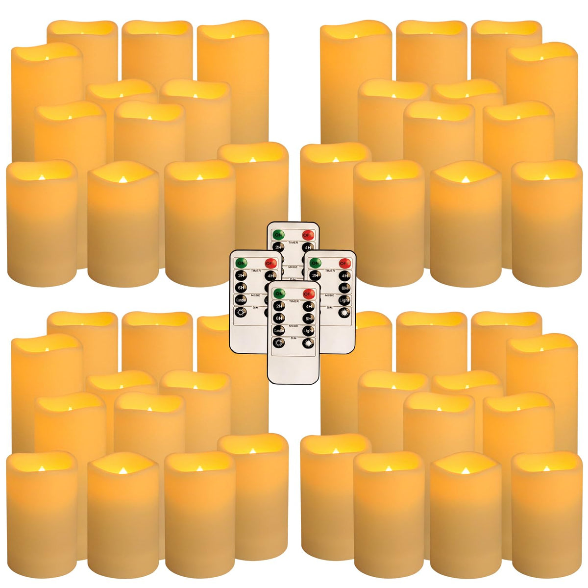 Grcdoyvl LED Candles 48Pack,Flickering Flameless Design,Operated by Remote with Timer FunctionGreat for Aniversary,Halloween and Christmas