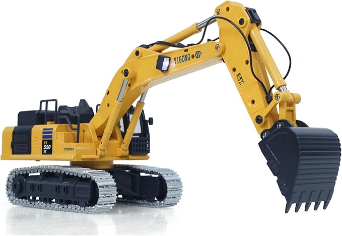 TOUCAN RC HOBBY 1/50 RC Digger PC520 Electric Lifting Radio Control Excavator Engineering Vehicle Metal Tracks Lights Sound Small Collection for Ages 14+