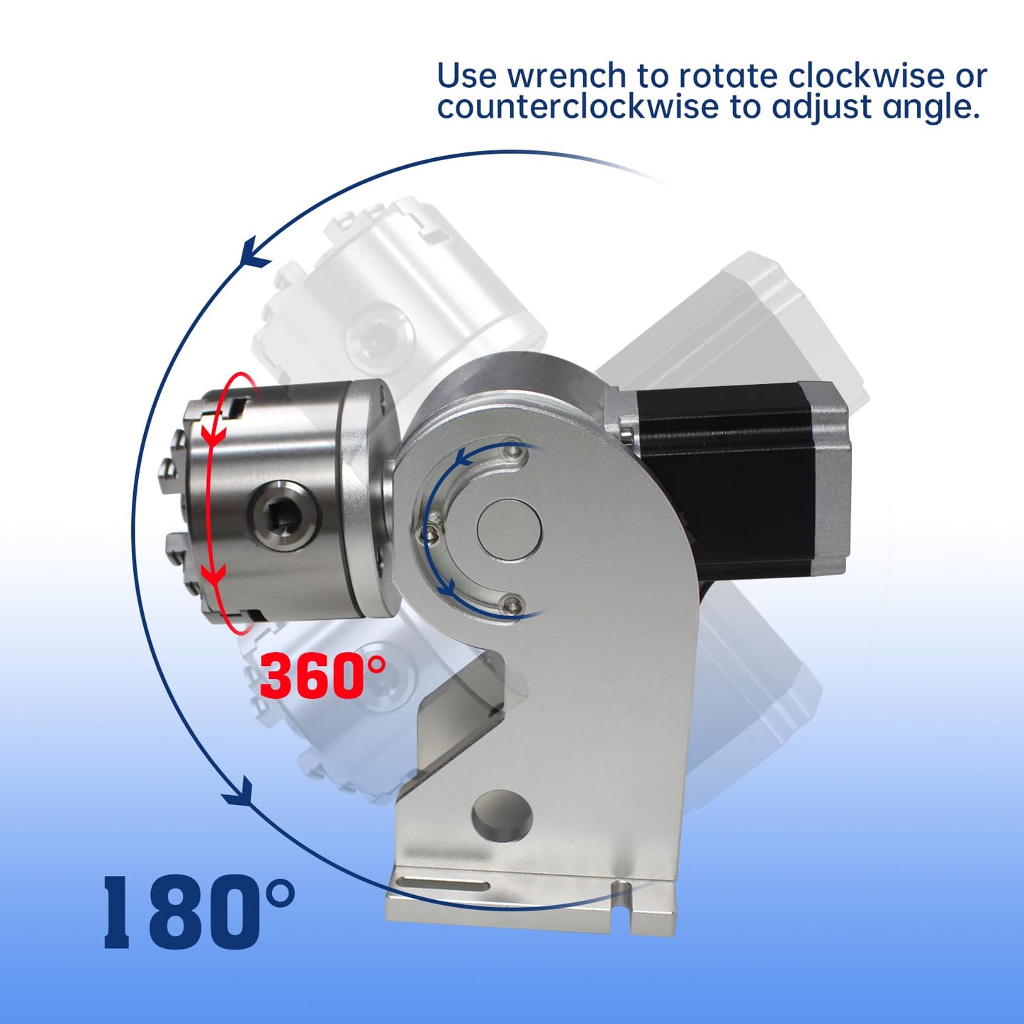 RATTMMOTOR D80 CNC 4th Axis Rotary Axis 129mm Center Height 3 Jaws Diameter 80mm Lathe Rotary Chuck with 57*57*76mm Stepper Motor for Fiber Laser Metal Carving Engraving Marking Machine
